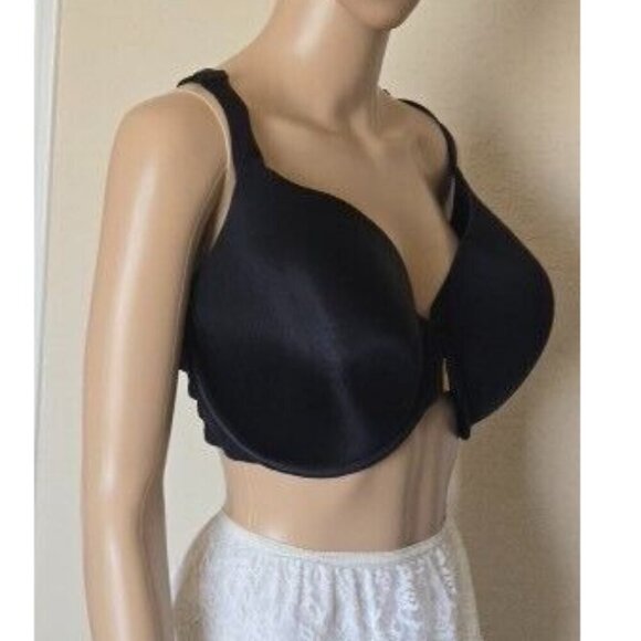 Catherines lightly Lined black Bra Underwire front Closure size 48C - Picture 3 of 6